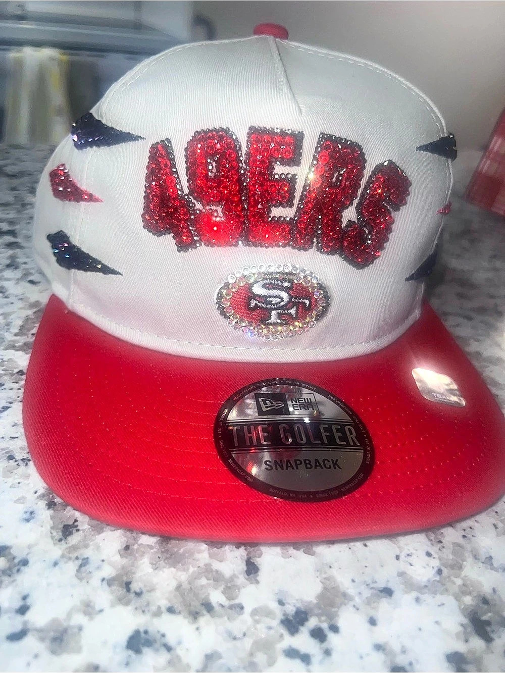 New Era 9FIFTY The Golfer San Francisco 49ers Snapback Hat Bling Rhinestone NWT